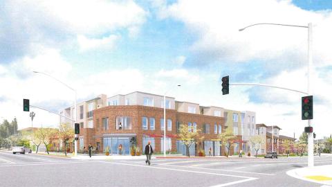 Rendering of The Orange Grove from Orange and Lincoln