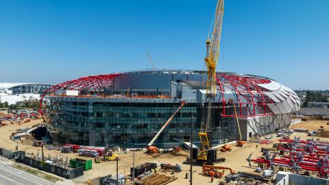 Aerial view of Intuit Dome