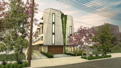 Rendering of small lot houses at 1327 N Fuller Avenue