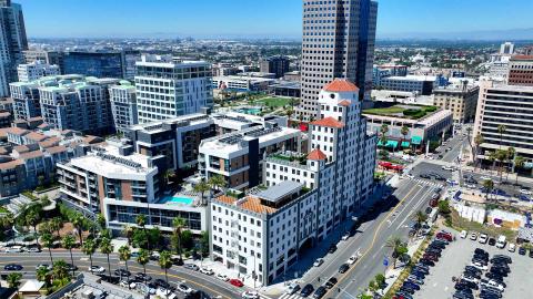Aerial view of the Ocean Center Building looking northwest