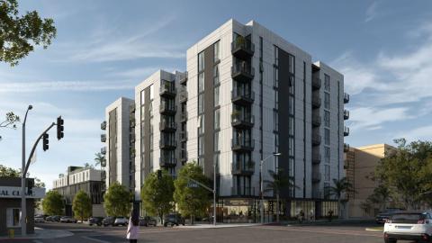 View looking northwest from La Brea Avenue