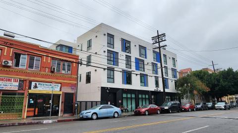View of the Quincy looking southwest from Pico Boulevard