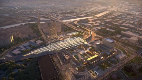 Aerial view of improvements planned in Link Union Station