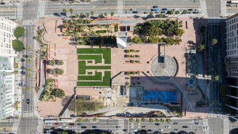 Bird's eye view of Pershing Square