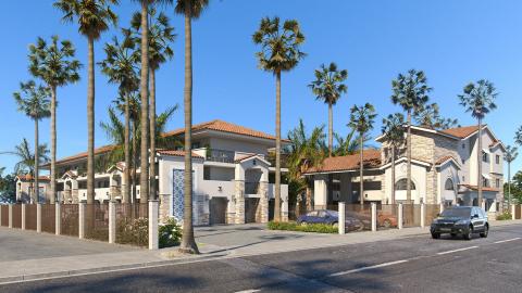 View of the North Harbor Apartments in Anaheim