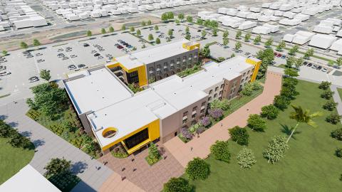 Aerial view of Compton College Student Housing