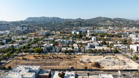 Aerial view looking north