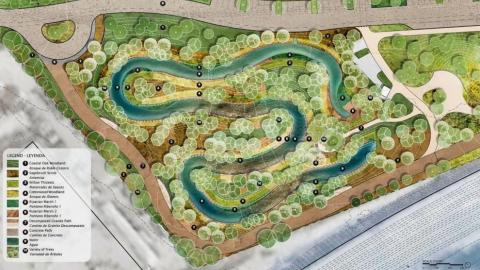 Site plan for Bowtie Wetland Demonstration project